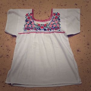Hand embroidered white blouse